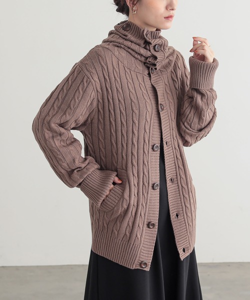 osharewalker(オシャレウォーカー)の「『ケーブルニットカーディガン』(カーディガン/ボレロ・レディース・グレー/モカ/ブラック/キナリ・FREE)」の19枚目の写真