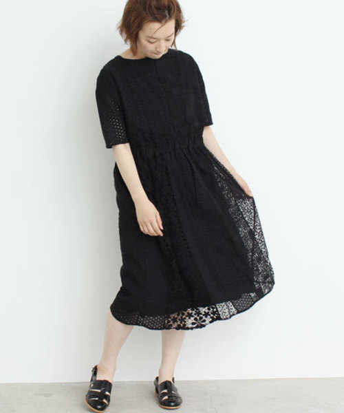 Bulle De Savon ビュルデサボン の レースパッチワークギャザーｏｐ ワンピース Wear