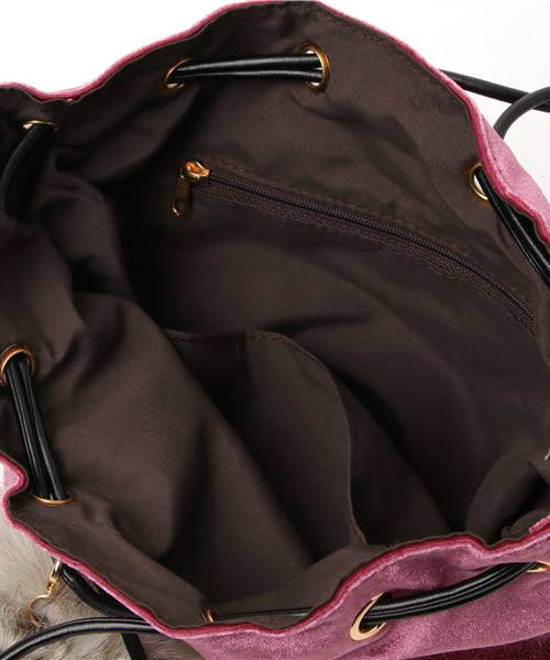 archives（アルシーヴ）の「ファー付き巾着バッグ（ショルダーバッグ・レディース・ベージュ/グレー/ピンク/ブルー・MEDIUM）」の10枚目の写真