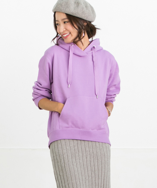 LIPSTAR(リップスター)の「バイオ裏毛パーカー(Tシャツ/カットソー・レディース・パープル/グレー/オフホワイト/グリーン・M)」の1枚目の写真