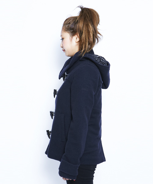 X-girl（エックスガール）の「HOODED DUFFLE COAT（ダッフルコート