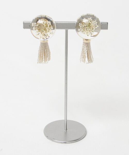 カヤ(カヤ)の「【カヤ】花アクアタッセルピアス(ピアス(両耳用)・レディース・パープル/ピンク/イエロー/オレンジ/アイボリー・FREE)」の9枚目の写真