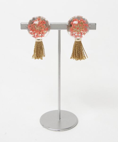 カヤ(カヤ)の「【カヤ】花アクアタッセルピアス(ピアス(両耳用)・レディース・パープル/ピンク/イエロー/オレンジ/アイボリー・FREE)」の7枚目の写真