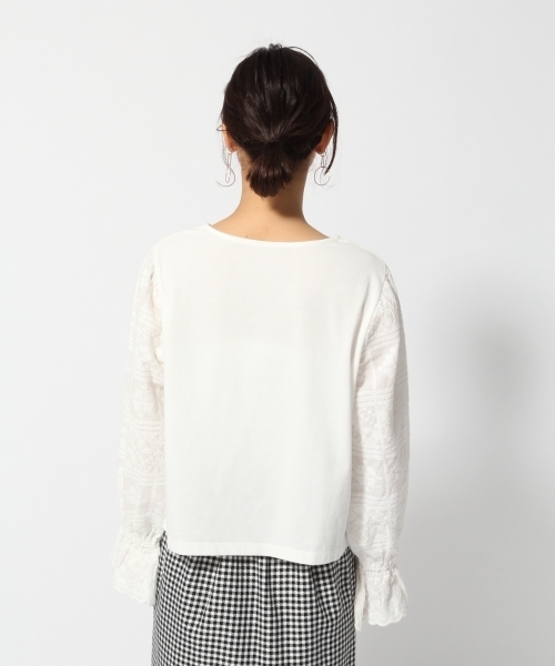 LOWRYS FARM(ローリーズファーム)の「ソデシシュウキリカエプルオーバー 784746 (Tシャツ/カットソー・レディース・ブラック/ベージュ/オフホワイト・LARGE/MEDIUM)」の19枚目の写真