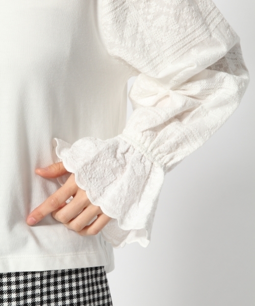 LOWRYS FARM(ローリーズファーム)の「ソデシシュウキリカエプルオーバー 784746 (Tシャツ/カットソー・レディース・ブラック/ベージュ/オフホワイト・LARGE/MEDIUM)」の18枚目の写真