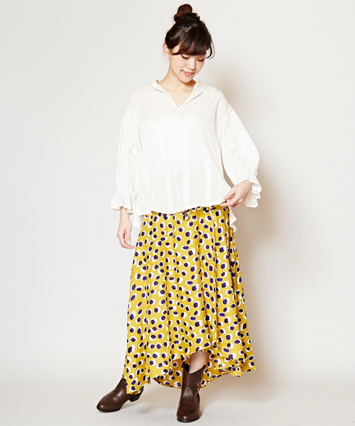 チャイハネ（チャイハネ）の「【チャイハネ】パンチングレーストップス（シャツ/ブラウス・レディース・ホワイト/ピンク/ブラック・FREE）」の11枚目の写真