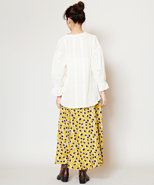 チャイハネ（チャイハネ）の「【チャイハネ】パンチングレーストップス（シャツ/ブラウス・レディース・ホワイト/ピンク/ブラック・FREE）」の13枚目の写真