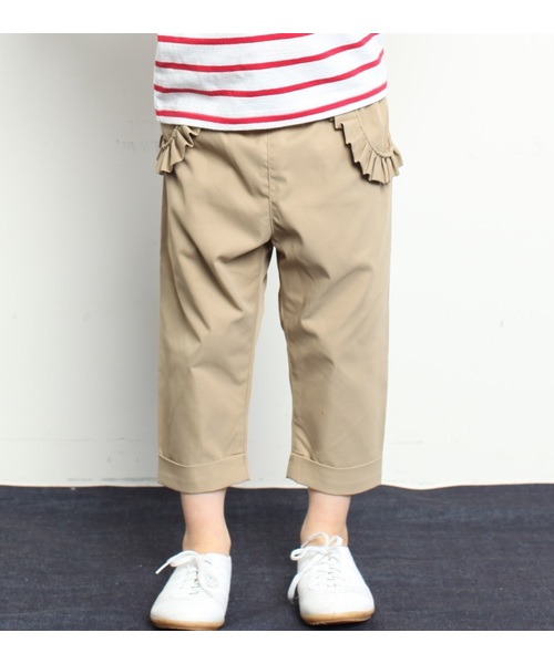 RUGGEDWORKS(ラゲッドワークス)の「ポリツイルフリルカプリパンツ(その他パンツ・キッズ・ブラック/ベージュ・120cm/110cm/140cm/90cm/100cm/130cm/80cm)」の2枚目の写真