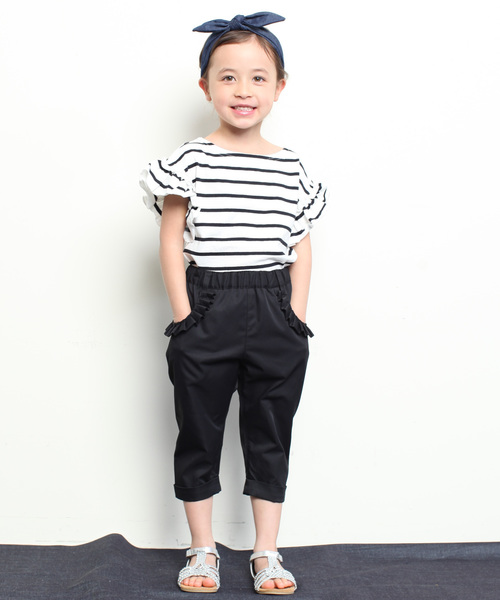 RUGGEDWORKS(ラゲッドワークス)の「ポリツイルフリルカプリパンツ(その他パンツ・キッズ・ブラック/ベージュ・120cm/110cm/140cm/90cm/100cm/130cm/80cm)」の7枚目の写真