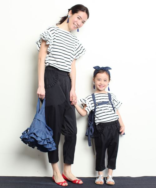 RUGGEDWORKS(ラゲッドワークス)の「ポリツイルフリルカプリパンツ(その他パンツ・キッズ・ブラック/ベージュ・120cm/110cm/140cm/90cm/100cm/130cm/80cm)」の4枚目の写真