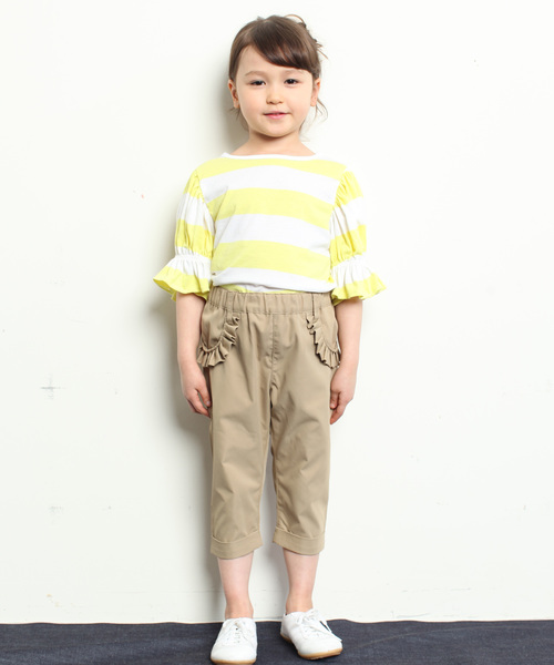 RUGGEDWORKS(ラゲッドワークス)の「ポリツイルフリルカプリパンツ(その他パンツ・キッズ・ブラック/ベージュ・120cm/110cm/140cm/90cm/100cm/130cm/80cm)」の6枚目の写真