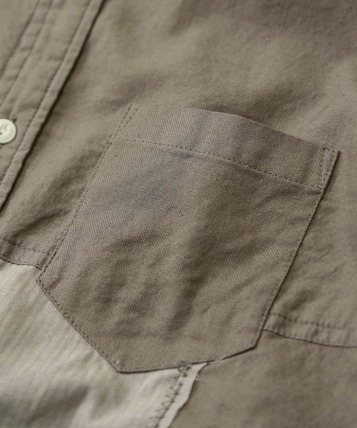 CUBE SUGAR(キューブシュガー)の「異素材組合せレギュラーシャツ(シャツ/ブラウス・レディース・グレー/カーキ/ピンク/ネイビー・M)」の11枚目の写真