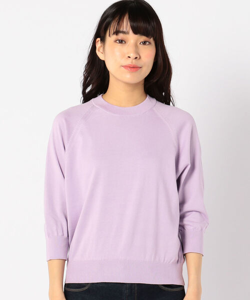 SHIPS(シップス)の「PrimaryNavyLabel:コットンプルオーバー(ニット/セーター・レディース・ベージュ/ネイビー/ダークラベンダー・38/36)」の13枚目の写真