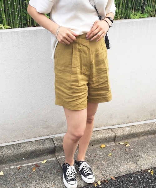 TODAYFUL（トゥデイフル）の「リネンタックハーフパンツ（その他パンツ  