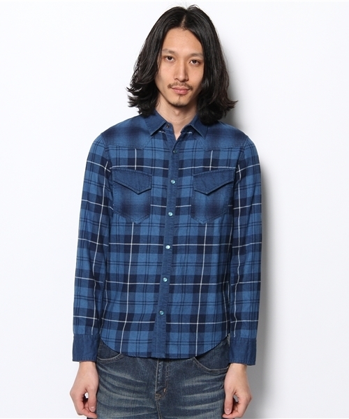 MR.OLIVE(ミスターオリーブ)の「INDIGO CHECK / WORK SHIRTS(シャツ/ブラウス・メンズ・ブルー・44)」の2枚目の写真