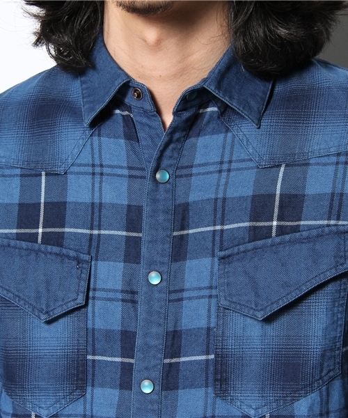 MR.OLIVE(ミスターオリーブ)の「INDIGO CHECK / WORK SHIRTS(シャツ/ブラウス・メンズ・ブルー・44)」の5枚目の写真