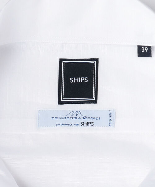 SHIPS(シップス)の「SD: 【MONTI社製生地】 リネン/コットン ソリッド ワンピース カラーシャツ(ホワイト)(シャツ/ブラウス・メンズ・ホワイト・38/39/40/37)」の8枚目の写真