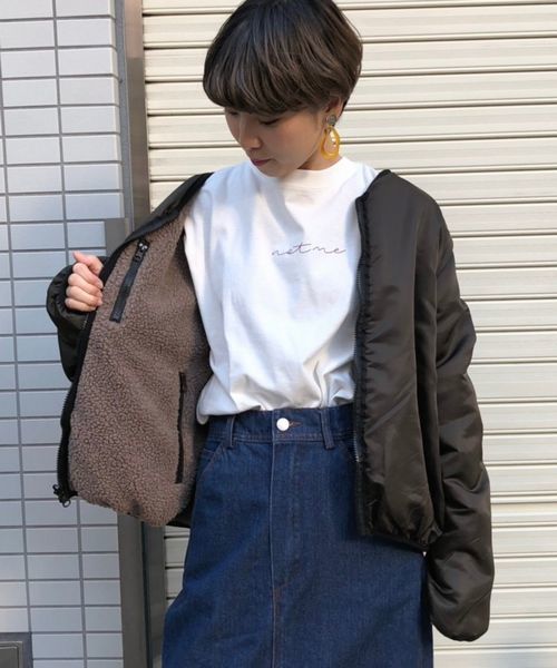 tiptop（ティップトップ）の「ボア×ナイロン胸ZIPリバーシブルブルゾン（ブルゾン・レディース・ブラウン/オフホワイト/キナリ・FREE）」の16枚目の写真