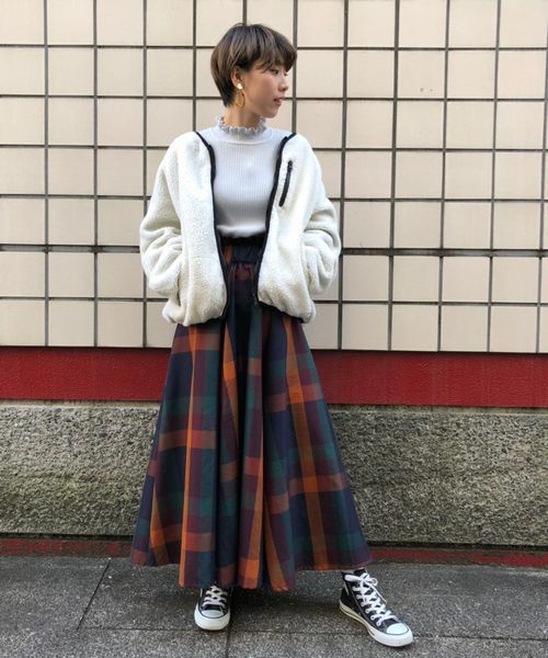 tiptop（ティップトップ）の「ボア×ナイロン胸ZIPリバーシブルブルゾン（ブルゾン・レディース・ブラウン/オフホワイト/キナリ・FREE）」の14枚目の写真