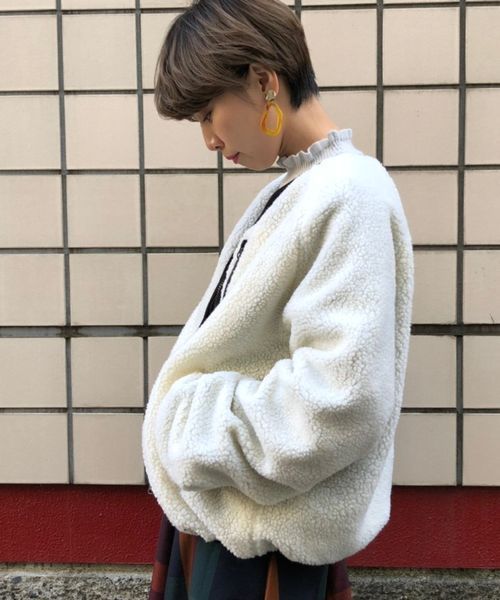 tiptop（ティップトップ）の「ボア×ナイロン胸ZIPリバーシブルブルゾン（ブルゾン・レディース・ブラウン/オフホワイト/キナリ・FREE）」の12枚目の写真