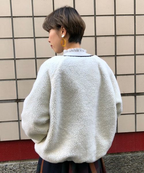 tiptop（ティップトップ）の「ボア×ナイロン胸ZIPリバーシブルブルゾン（ブルゾン・レディース・ブラウン/オフホワイト/キナリ・FREE）」の6枚目の写真