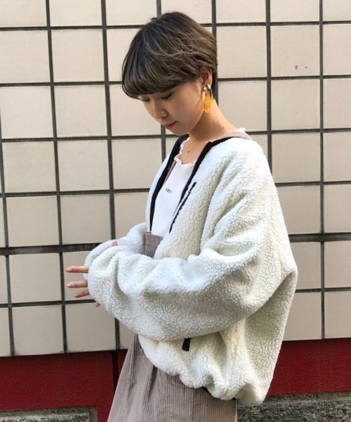 tiptop（ティップトップ）の「ボア×ナイロン胸ZIPリバーシブルブルゾン（ブルゾン・レディース・ブラウン/オフホワイト/キナリ・FREE）」の15枚目の写真