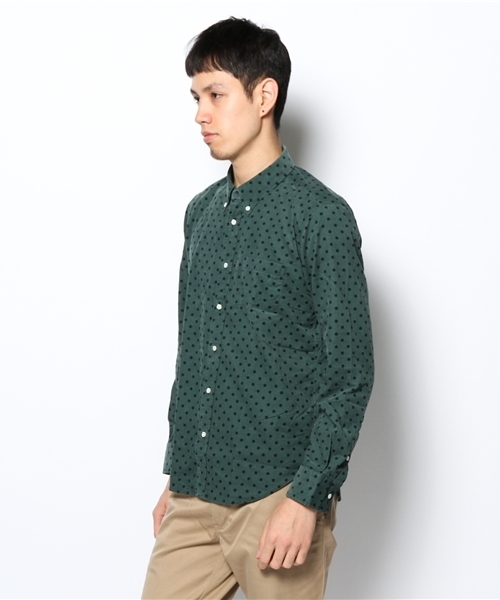 EDIFICE（エディフィス）の「◇ドットプリント コールボタンダウンシャツ（シャツ/ブラウス・メンズ・ブルー系その他/ボルドー/グリーン・48/44/46）」の5枚目の写真
