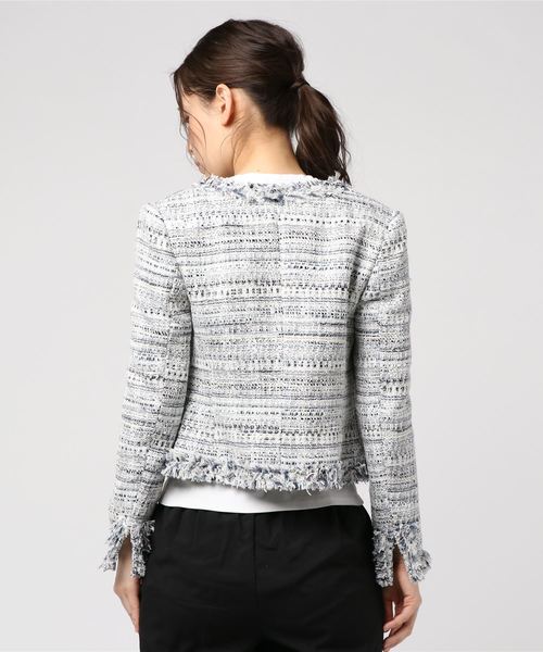 ESTNATION ノーカラーツイードジャケット ESTNATION / ファンシーツイードノーカラージャケット｜ESTNATION