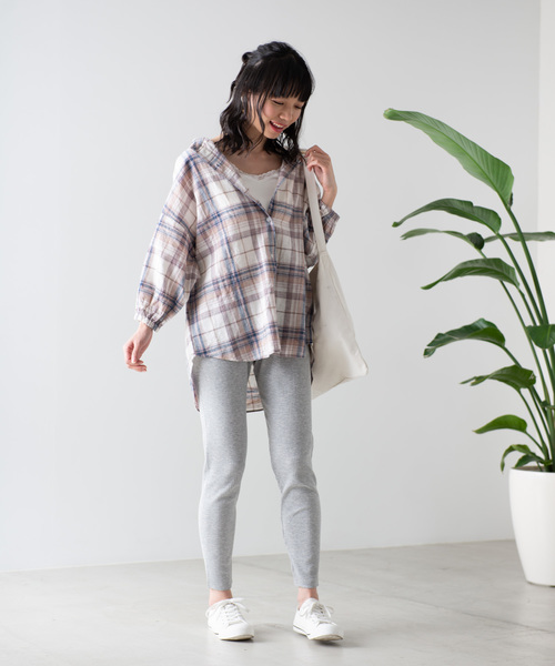 WEGO（ウィゴー）の「WEGO/リブスリットレギンス（レギンス/スパッツ・レディース・ベージュ/杢グレー/ブラック・FREE）」の6枚目の写真