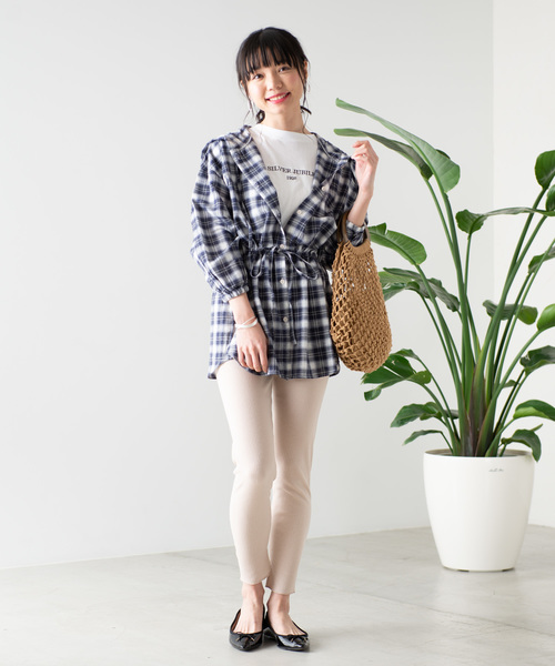 WEGO（ウィゴー）の「WEGO/リブスリットレギンス（レギンス/スパッツ・レディース・ベージュ/杢グレー/ブラック・FREE）」の7枚目の写真