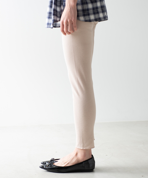 WEGO（ウィゴー）の「WEGO/リブスリットレギンス（レギンス/スパッツ・レディース・ベージュ/杢グレー/ブラック・FREE）」の15枚目の写真