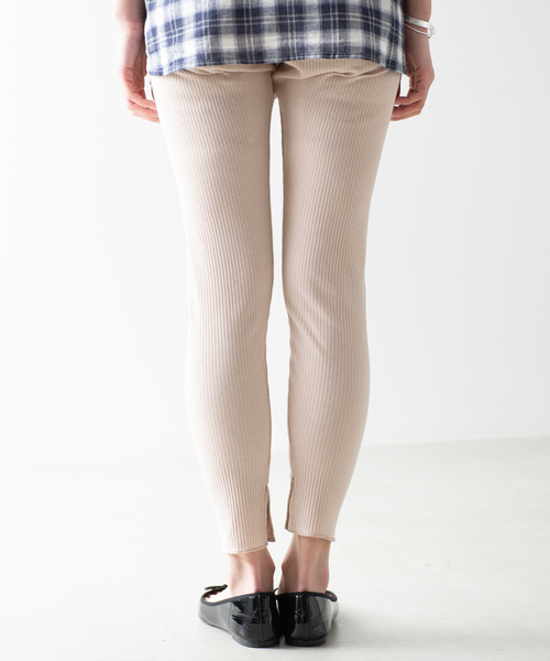 WEGO（ウィゴー）の「WEGO/リブスリットレギンス（レギンス/スパッツ・レディース・ベージュ/杢グレー/ブラック・FREE）」の5枚目の写真