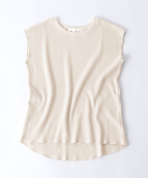 Chaco closet（チャコ クローゼット）の「ワッフルフレンチスリーブ半袖T（Tシャツ/カットソー・レディース・ブラック/ベージュ/ネイビー/オフホワイト/オリーブ/杢グレー/バイオレット・FREE）」の15枚目の写真