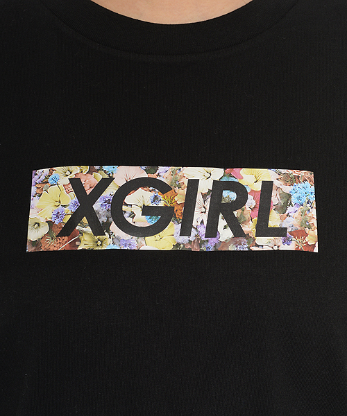 X-girl(エックスガール)の「FLORAL BAR MENS S/S TEE(Tシャツ/カットソー・レディース・ホワイト/ブラック・MEDIUM/LARGE)」の4枚目の写真