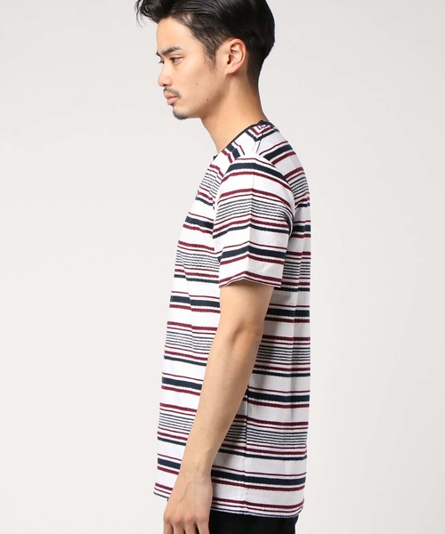 MEN'S BIGI(メンズビギ)の「キーネック ロープボーダー柄カットソー(Tシャツ/カットソー・メンズ・ホワイト/ネイビー・S/M/L)」の4枚目の写真