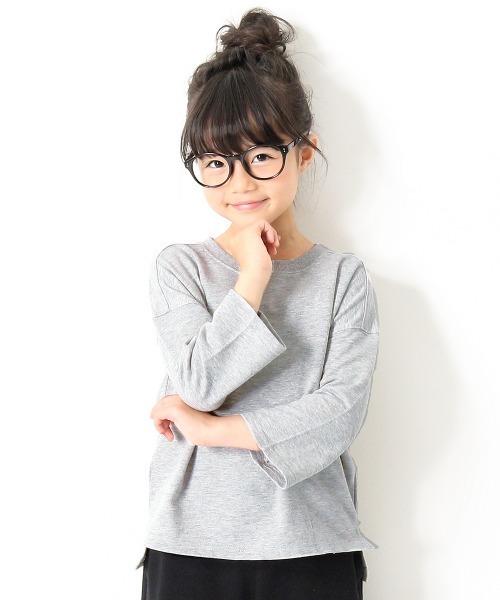 devirock(デビロック)の「ミニ裏毛7分袖Tシャツ(Tシャツ/カットソー・キッズ・ホワイト/ブラック/杢グレー/ブルー系その他/パープル/ラベンダー/パープル系その他/ピンク系その他/モカ/ライトブラウン/キャメル/ベージュ/オレンジ系その他/イエロー系その他/ブルーグレー/パープル系その他2/ダークオレンジ/サックスブルー/グリーン系その他・80cm/90cm/110cm/100cm/120cm/130cm/140cm/150cm/160cm)」の5枚目の写真