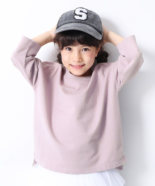 devirock(デビロック)の「ミニ裏毛7分袖Tシャツ(Tシャツ/カットソー・キッズ・ホワイト/ブラック/杢グレー/ブルー系その他/パープル/ラベンダー/パープル系その他/ピンク系その他/モカ/ライトブラウン/キャメル/ベージュ/オレンジ系その他/イエロー系その他/ブルーグレー/パープル系その他2/ダークオレンジ/サックスブルー/グリーン系その他・80cm/90cm/110cm/100cm/120cm/130cm/140cm/150cm/160cm)」の13枚目の写真