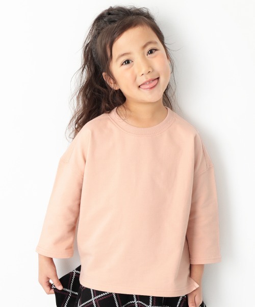 devirock(デビロック)の「ミニ裏毛7分袖Tシャツ(Tシャツ/カットソー・キッズ・ホワイト/ブラック/杢グレー/ブルー系その他/パープル/ラベンダー/パープル系その他/ピンク系その他/モカ/ライトブラウン/キャメル/ベージュ/オレンジ系その他/イエロー系その他/ブルーグレー/パープル系その他2/ダークオレンジ/サックスブルー/グリーン系その他・80cm/90cm/110cm/100cm/120cm/130cm/140cm/150cm/160cm)」の17枚目の写真