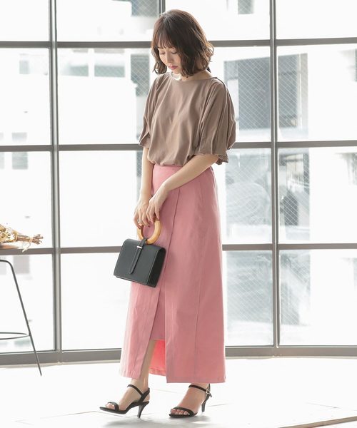 KOBE LETTUCE（コウベレタス）の「フェイクスエードウッドハンドル2wayショルダーハンドバッグ（ハンドバッグ・レディース・ブラック/グレー/ピンク・FREE）」の14枚目の写真