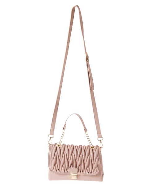 fifth（フィフス）の「デザインフラップショルダーバッグ（ショルダーバッグ・レディース・ホワイト/モカ/スモークピンク・FREE）」の2枚目の写真