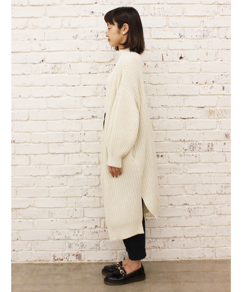 Kastane（カスタネ）の「【Kastane】畦ロングカーディガン（カーディガン/ボレロ・レディース・ホワイト/ブラック/グレー・FREE）」の8枚目の写真