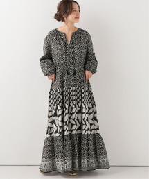 sara mallika�i�T�� �}���J�j�́u�ySARA MALLIKA/�T���}���J�z LEAF PEINT GATHER DRESS�����O�����s�[�X�i�����s�[�X�j�v