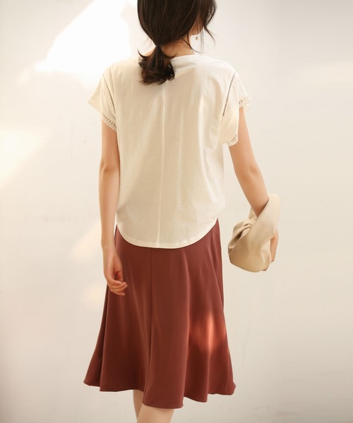 SAISON DE PAPILLON（セゾンドパピヨン）の「透かし編みレースブラウス（Tシャツ/カットソー・レディース・ブラック/ホワイト/ブルー/ベージュ・L/M/XL）」の8枚目の写真