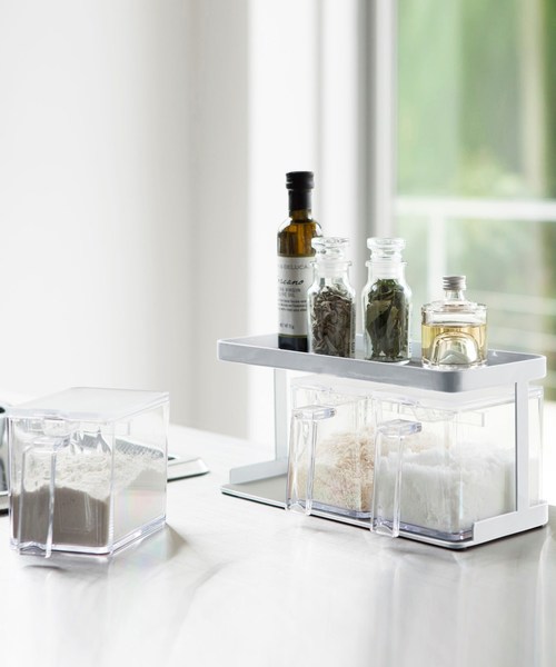 調味料ストッカーラックワイド WH 山崎実業 ＜tower タワー