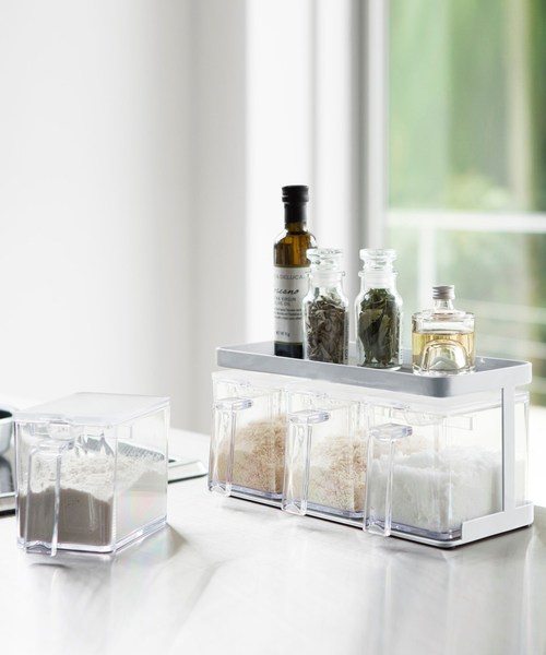 調味料ストッカーラックワイド WH 山崎実業 ＜tower タワー