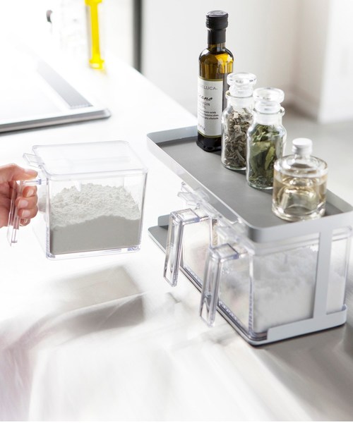 調味料ストッカーラックワイド WH 山崎実業 ＜tower タワー