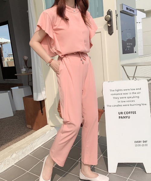 ABITOKYO(アビトーキョー)の「フレンチスリーブフリルセットアップ(セットアップ・レディース・ブラック/ブルー/ライトピンク・S/M/L)」の3枚目の写真