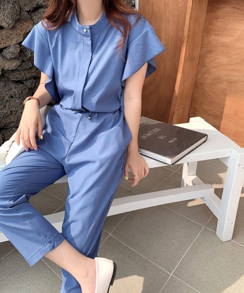 ABITOKYO(アビトーキョー)の「フレンチスリーブフリルセットアップ(セットアップ・レディース・ブラック/ブルー/ライトピンク・S/M/L)」の2枚目の写真