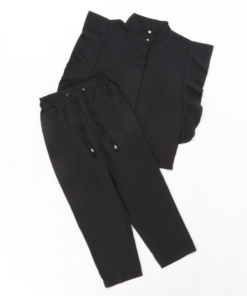 ABITOKYO(アビトーキョー)の「フレンチスリーブフリルセットアップ(セットアップ・レディース・ブラック/ブルー/ライトピンク・S/M/L)」の9枚目の写真