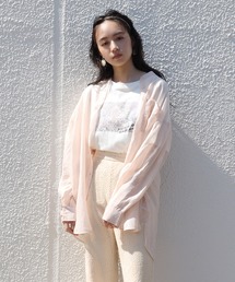 one after another NICE CLAUP | ノーカラーシアーシャツ(シャツ/ブラウス)